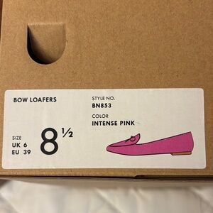 J. Crew Intense Pink Bow Loafers